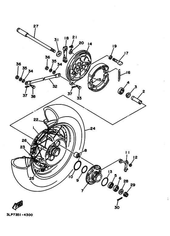 Rear wheel complete assy