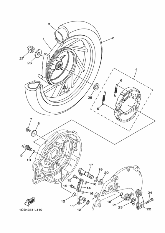 Rear wheel complete assy