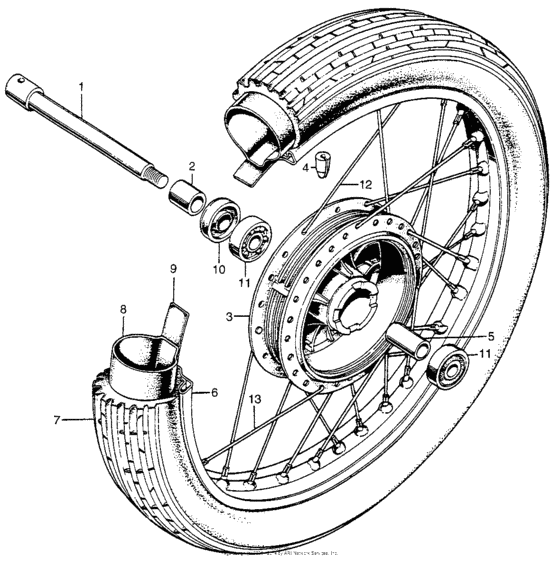 Cl350k5 front wheel + axle