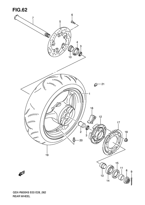 Rear wheel complete assy