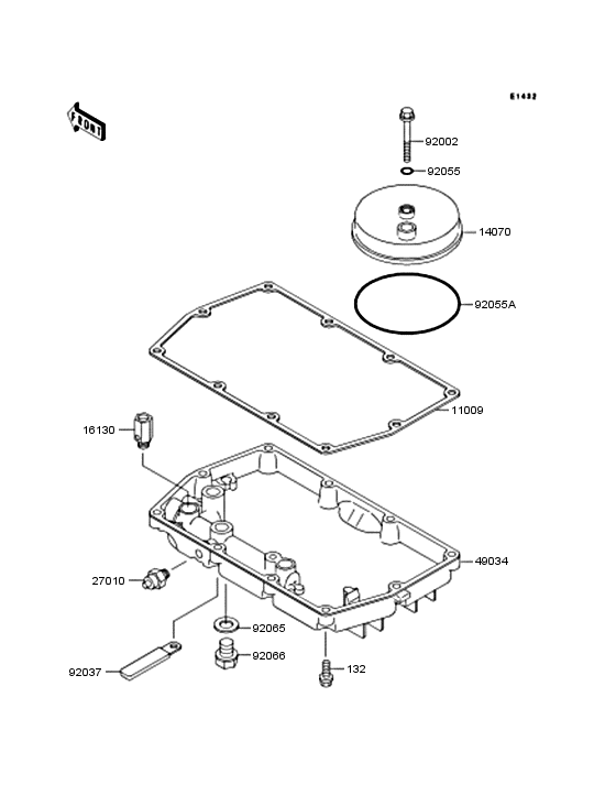 KLE400 Поддон картера