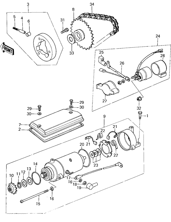 Starter motor/starter clutch
