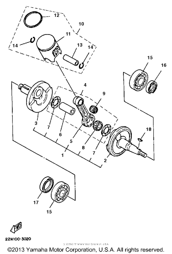 Crankshaft-piston