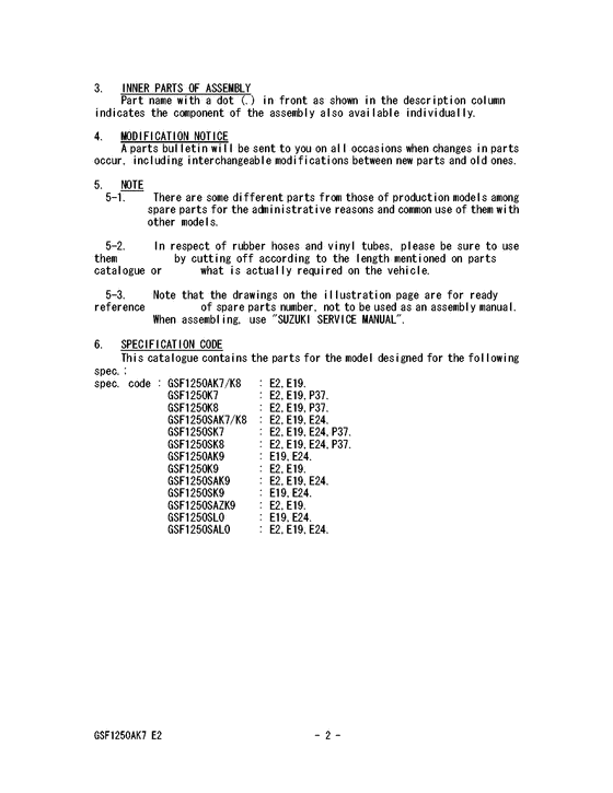 GSF1250 Catalog preface
