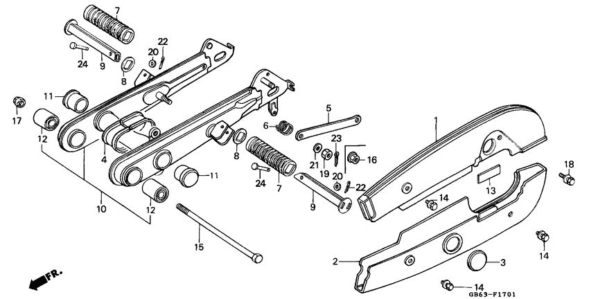 Rear fork/chain case