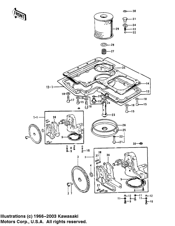Oil pump/oil filter/oil pan