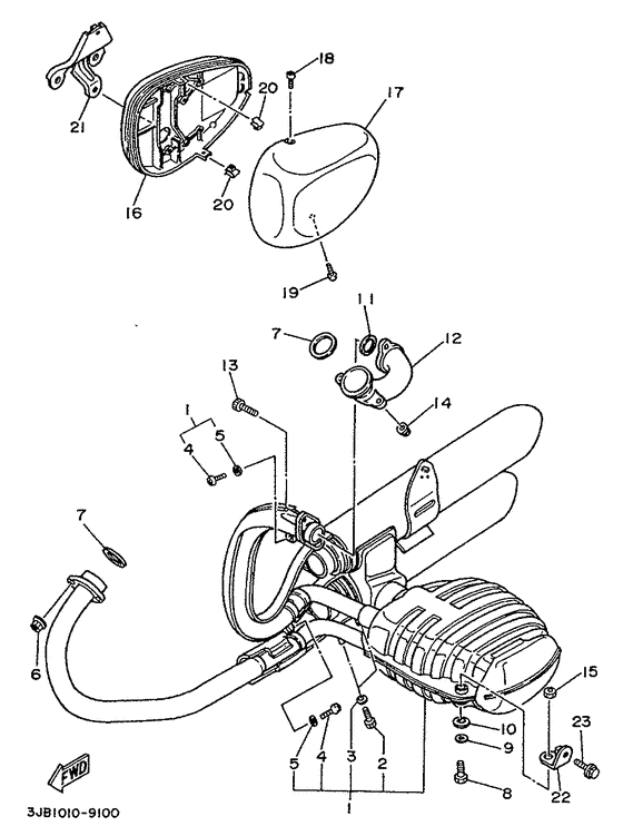 XV535 Выхлопная система
