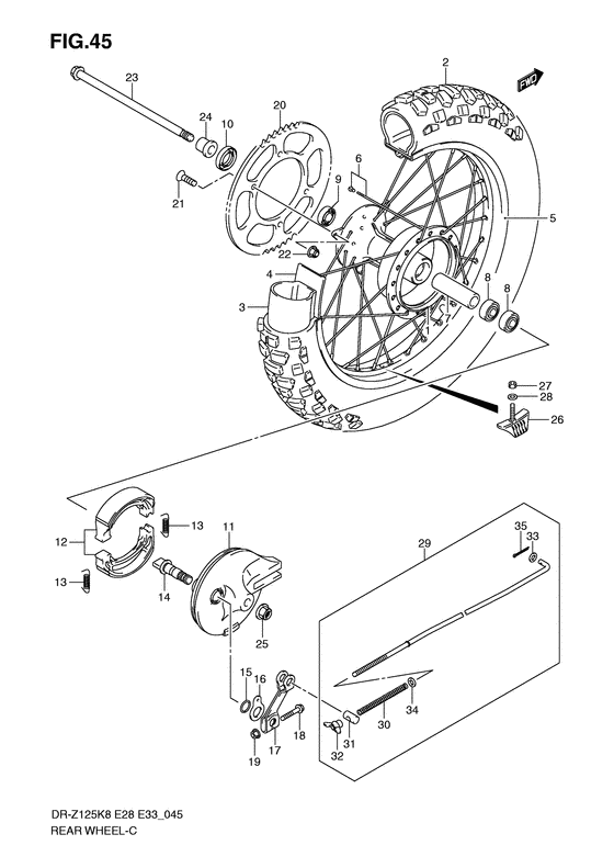 Rear wheel complete assy