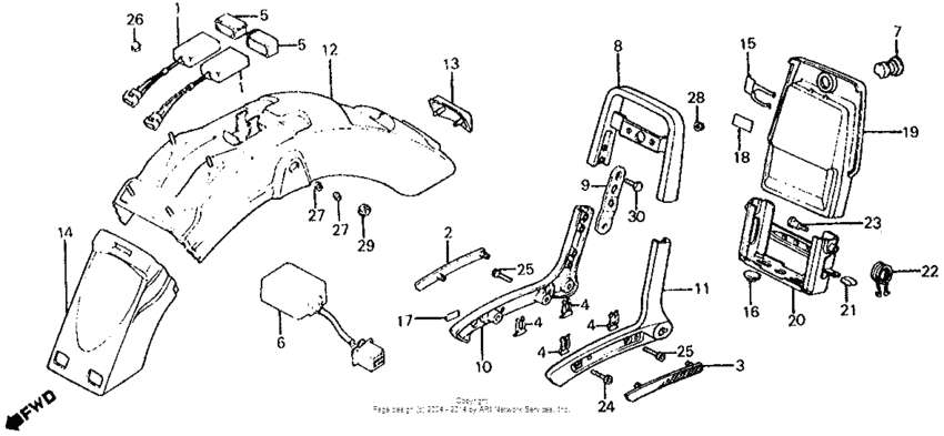 Rear fender + spark unit