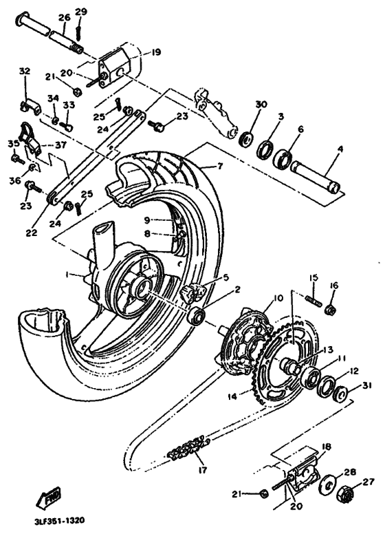 Rear wheel complete assy