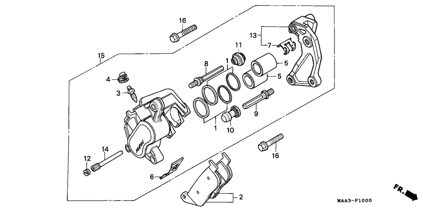 VT1100C2 Передний суппорт