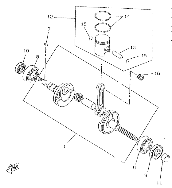 CW50RS Коленчатый вал и поршни