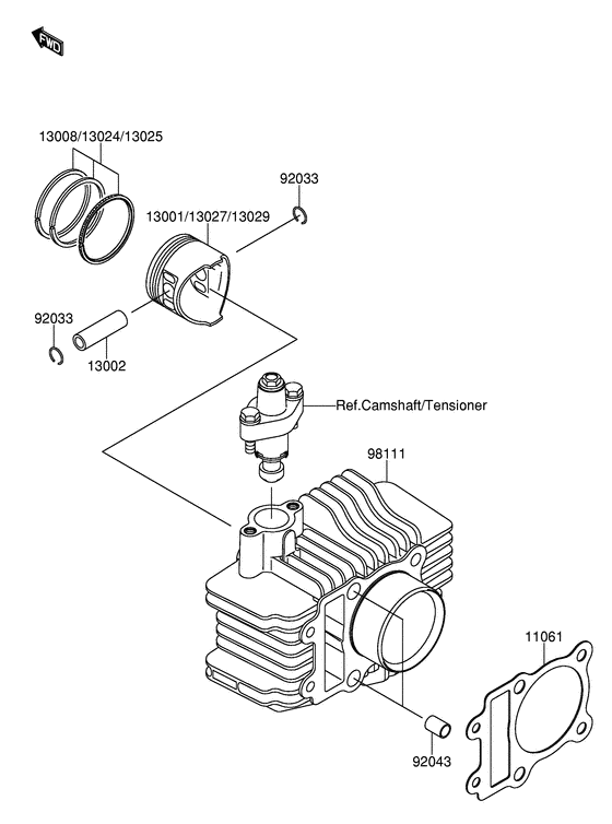 DR-Z110 Цилиндр / поршень