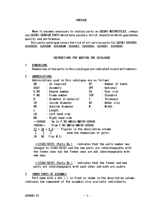GS500 Catalog preface