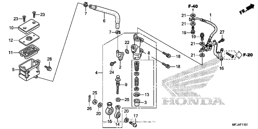 CBR600RR (ABS) Задний тормозной цилиндр