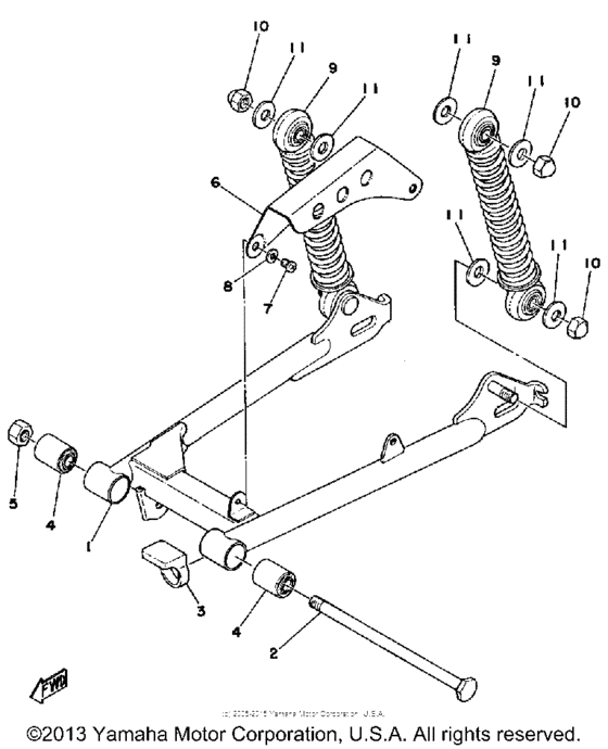 Rear arm - rear cushion - chain case
