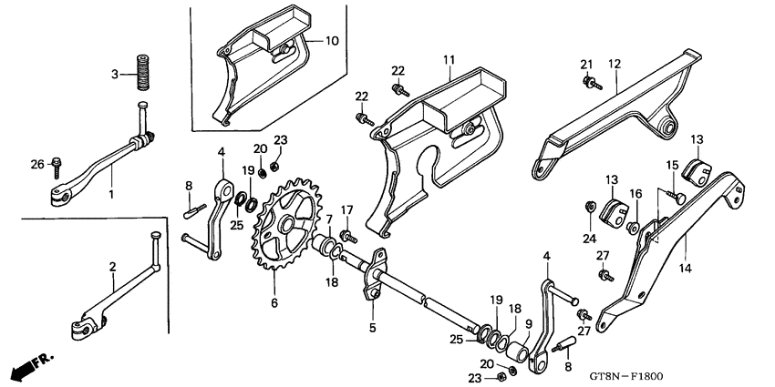 Pedal/kick starter arm