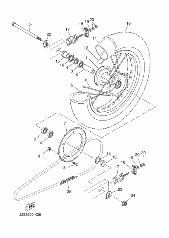 Rear wheel complete assy