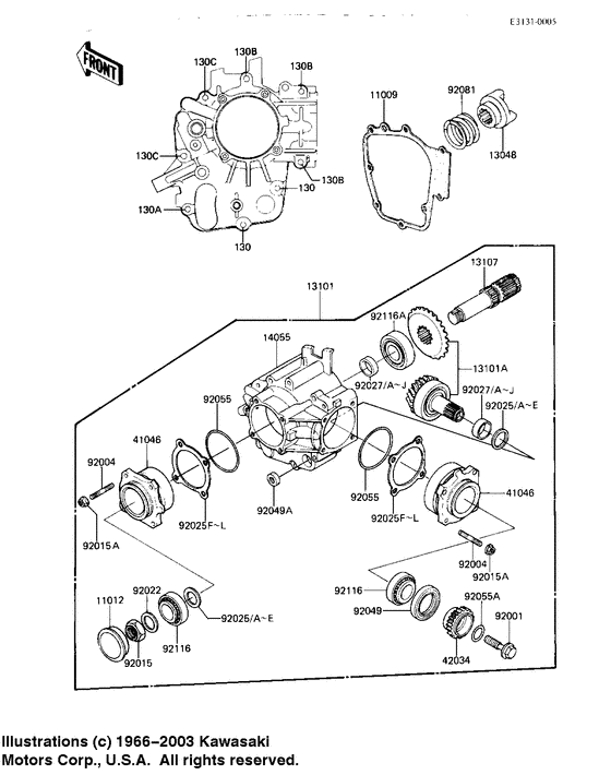 Front bevel gears
