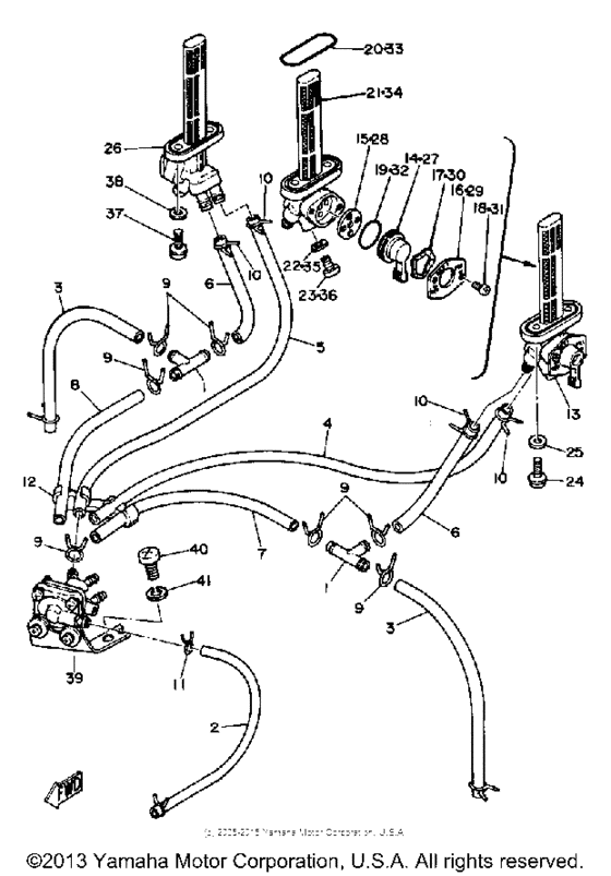 Fuel cock piping