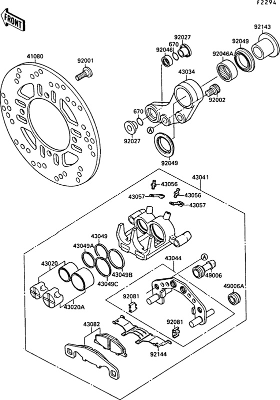 ZX750 Rear brake(zx750f-000001-016846)