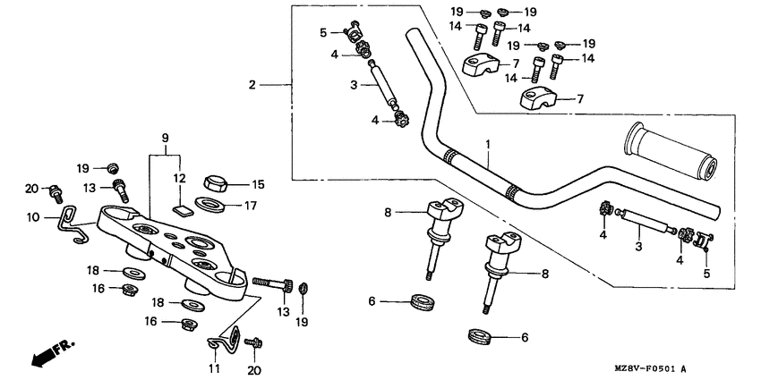 Handle pipe/top bridge
