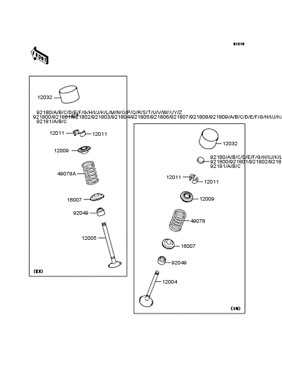 ZX1000 Клапана