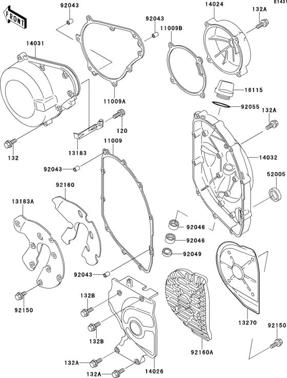 ZX500 Крышки двигателя