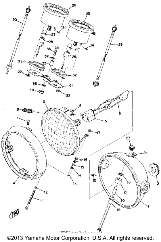 Head lamp & speedometer-tachometer