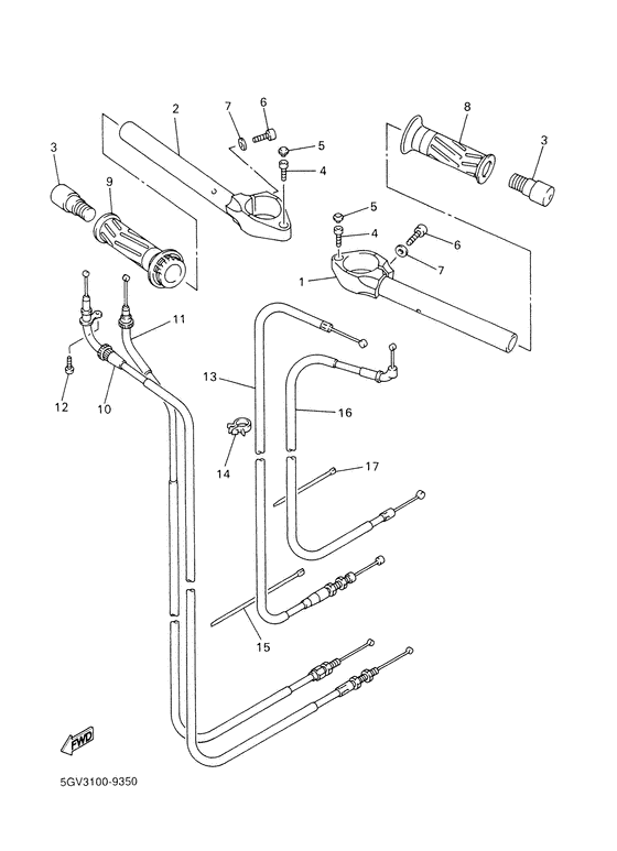 Steering handle. cable