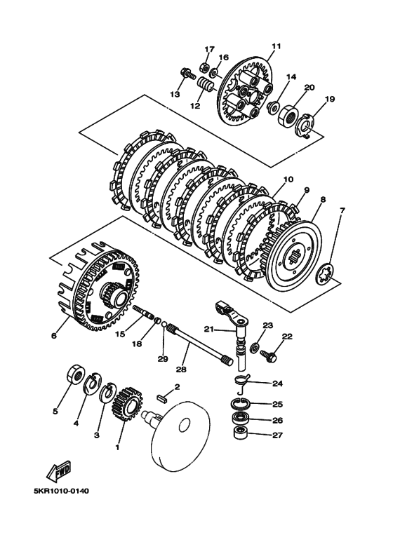XVS250 Сцепление и сервопривод