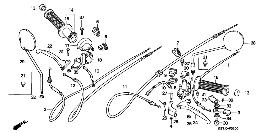 Handle lever/switch/cable