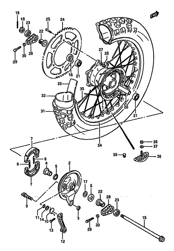 Rear wheel complete assy