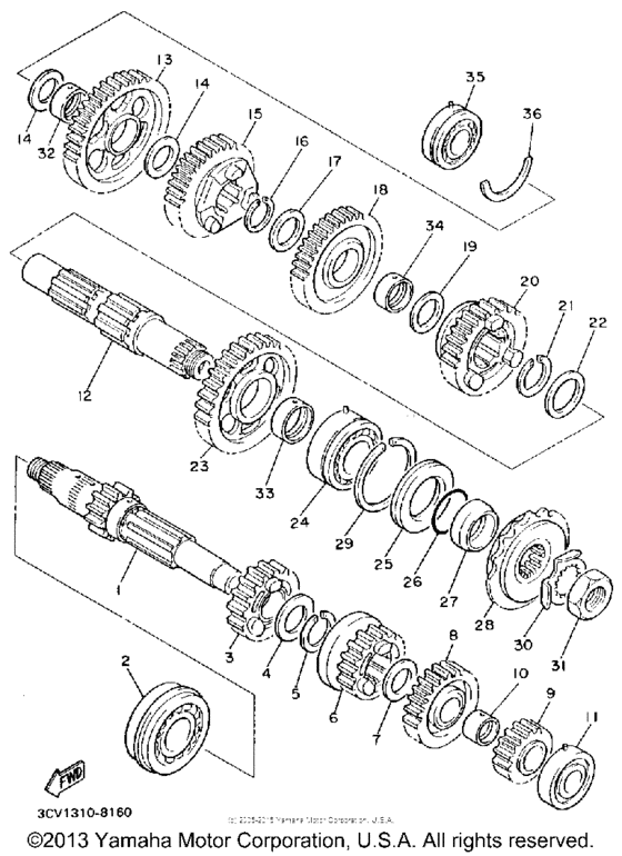 FJ1200WC Трансмиссия