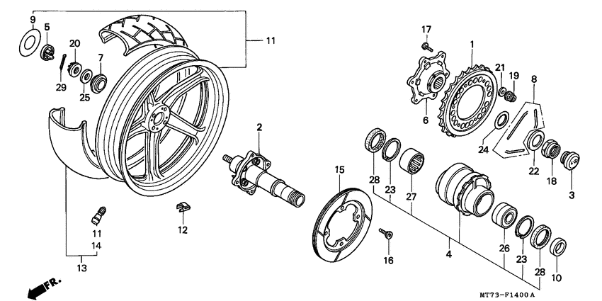 Rear wheel complete assy