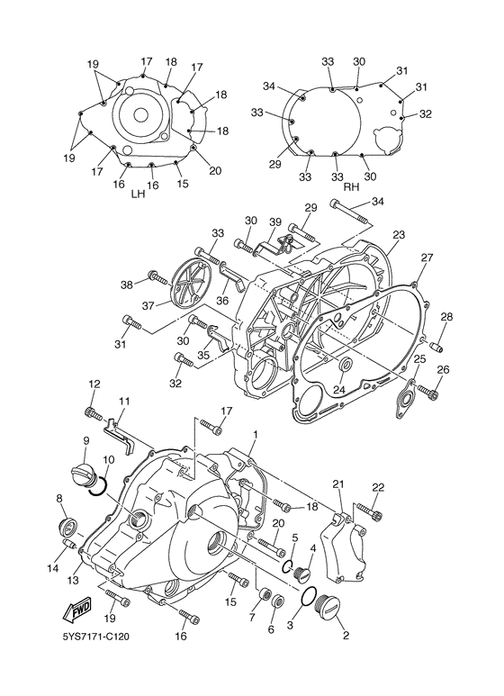 XVS1100A Крышка картера двигателя