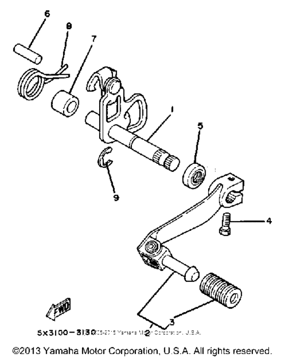Shift shaft - pedal