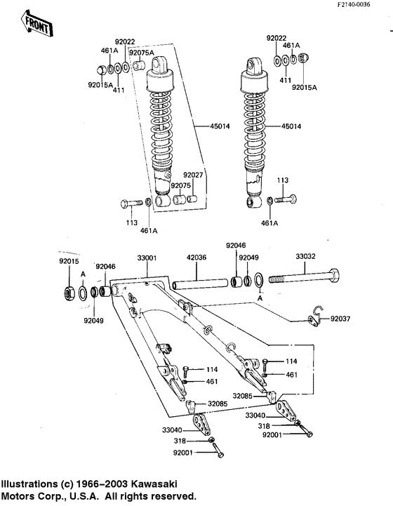 Swing arm/shock absorbers