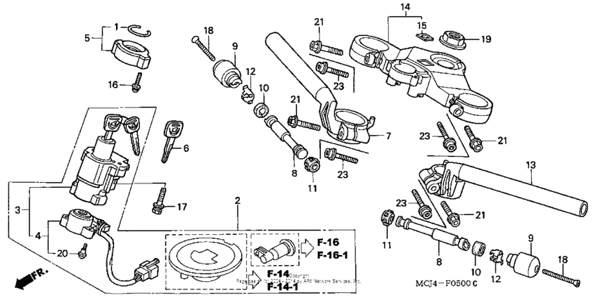 Handlebar + top bridge