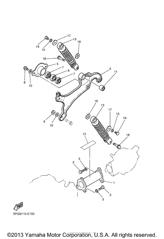 PW50Y Задний рычаг подвески