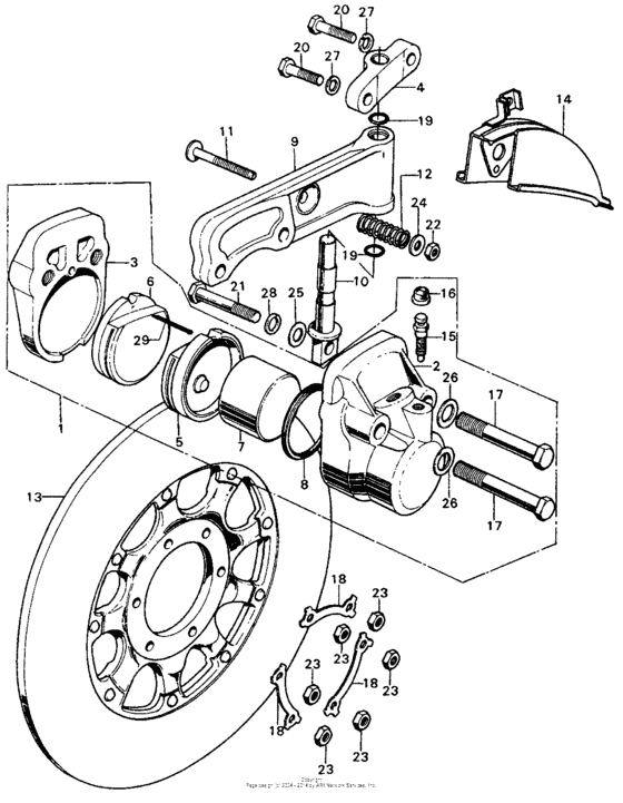 Front brake caliper + frontbrake disk k5-k7