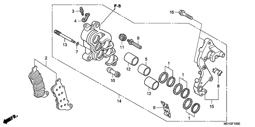 R. front brake caliper