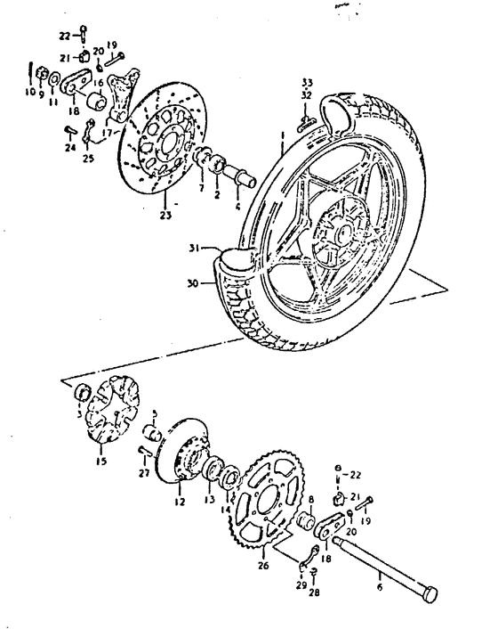 Rear wheel complete assy