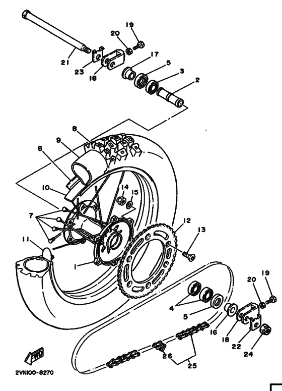 Rear wheel complete assy