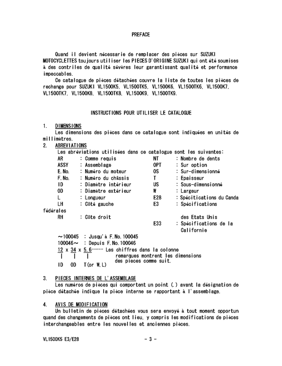 VL1500 Catalog preface