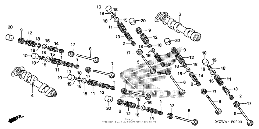 Camshaft + valve (fr.)