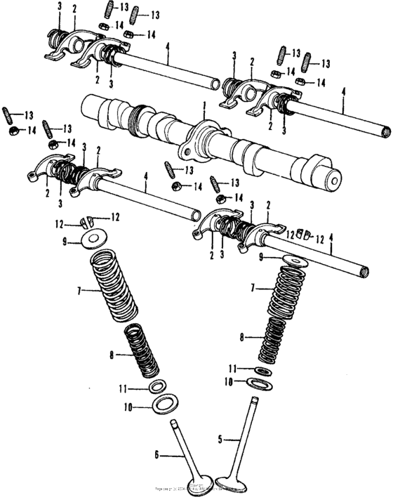 CB350 Распределительный вал и клапана