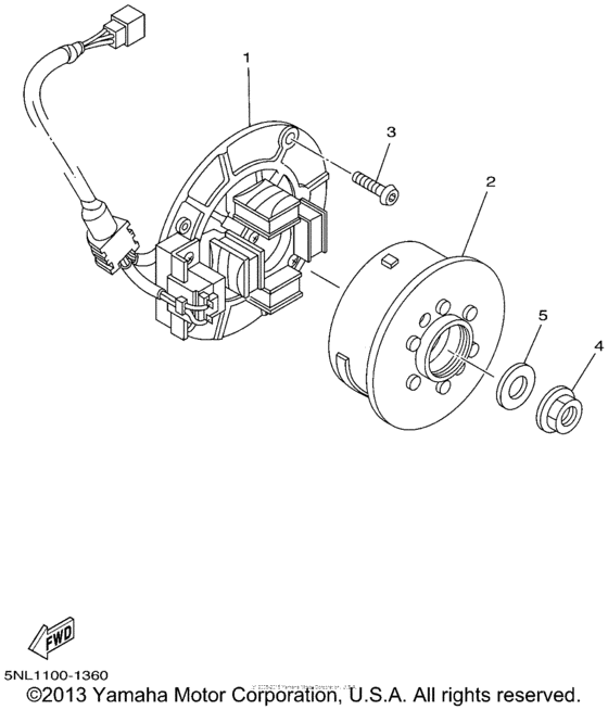 YZ250FN Генератор