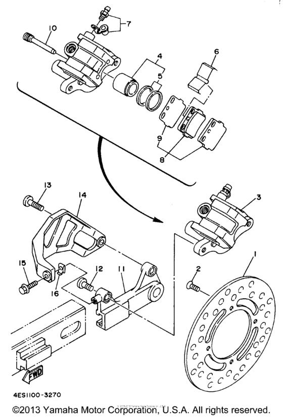 YZ80K1 Задний суппорт