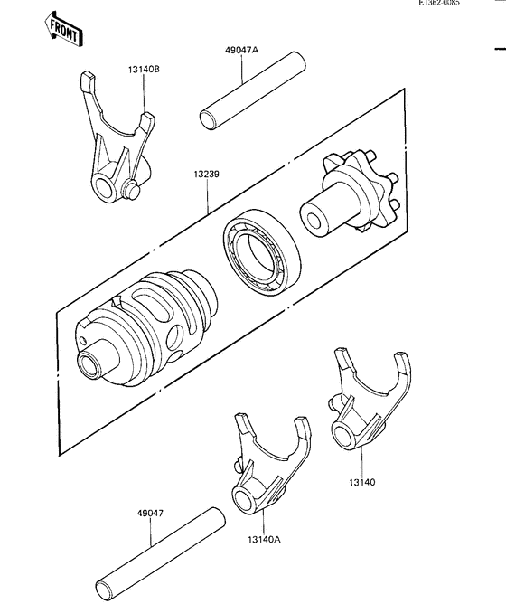 Gear change drum & forks